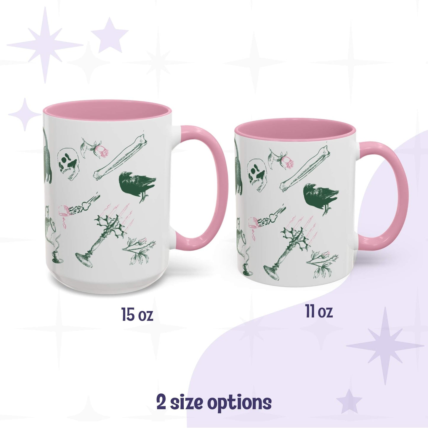 Domestic Zombie Icons Mug, Pink and Green