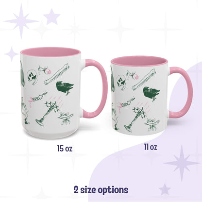 Domestic Zombie Icons Mug, Pink and Green