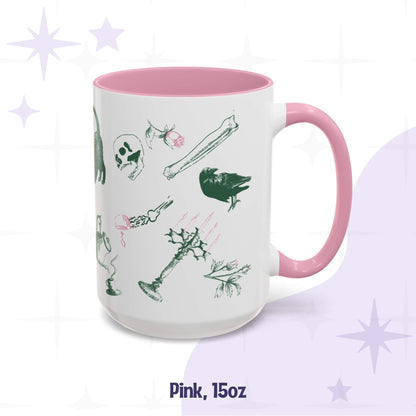 Domestic Zombie Icons Mug, Pink and Green