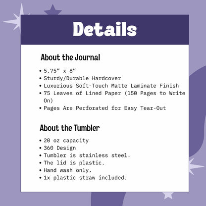 The Classics Tumbler and Journal Bundle, Black and White