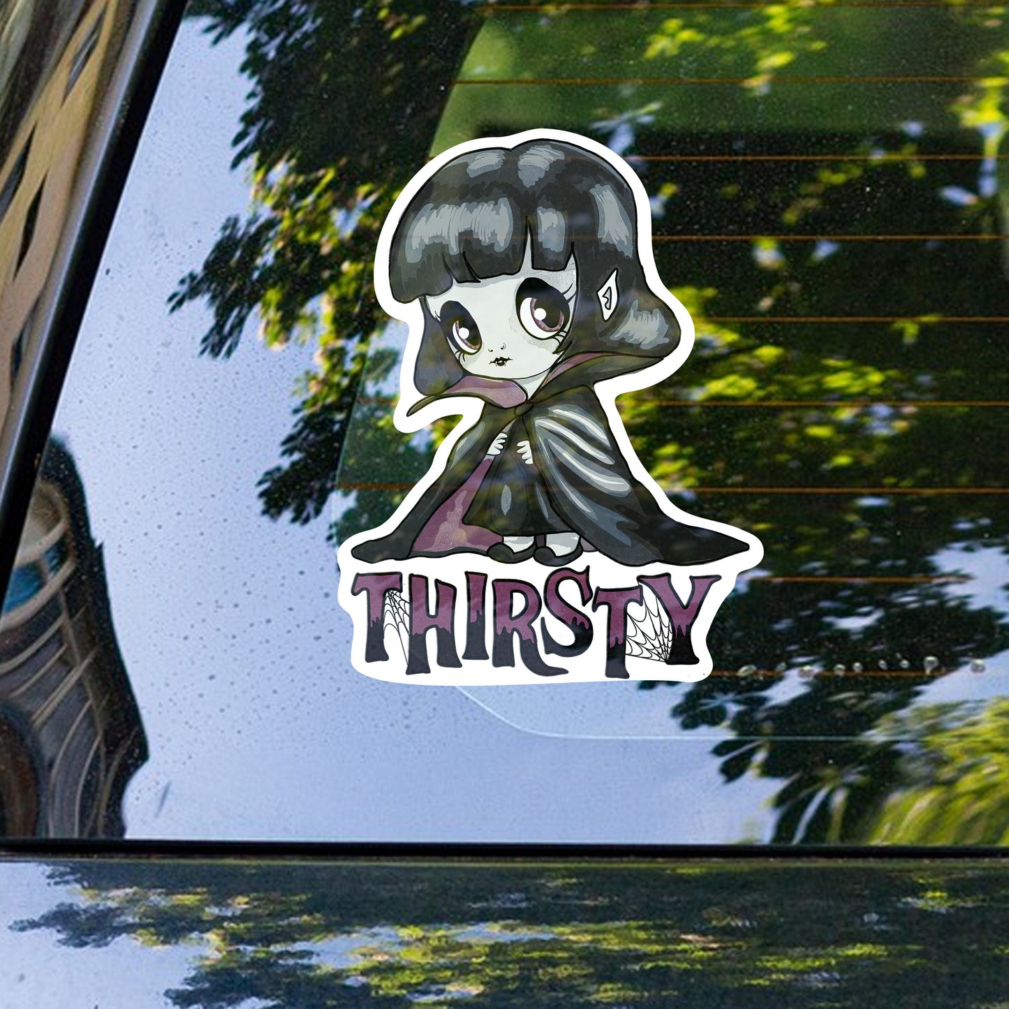 Thirsty Little Vampire Kiss-Cut Vinyl Sticker