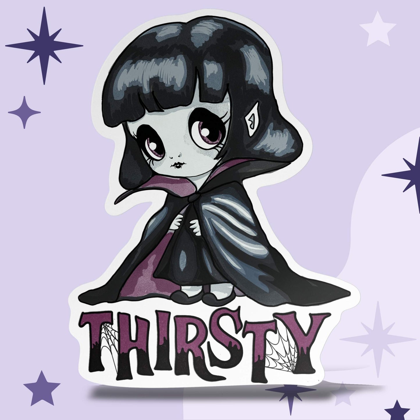 Thirsty Little Vampire Kiss-Cut Vinyl Sticker
