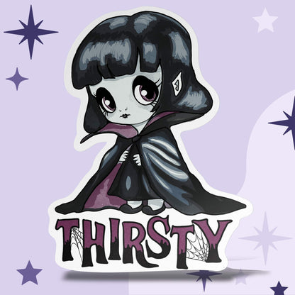 Thirsty Little Vampire Kiss-Cut Vinyl Sticker