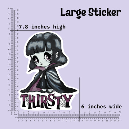 Thirsty Little Vampire Kiss-Cut Vinyl Sticker
