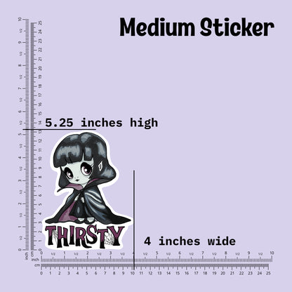 Thirsty Little Vampire Kiss-Cut Vinyl Sticker