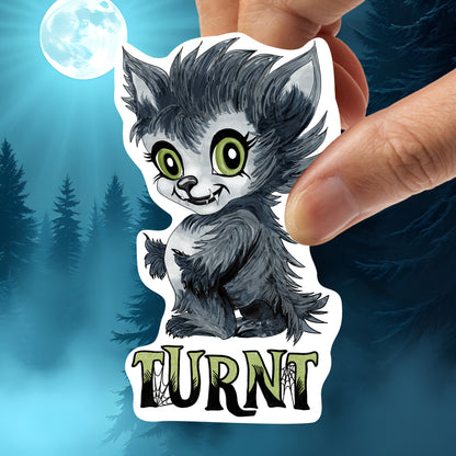 Turnt Little Werewolf Kiss-Cut Vinyl Sticker