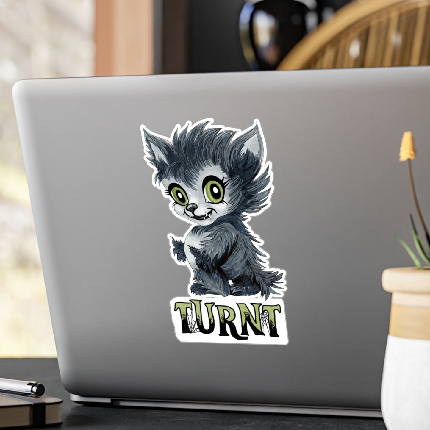Turnt Little Werewolf Kiss-Cut Vinyl Sticker
