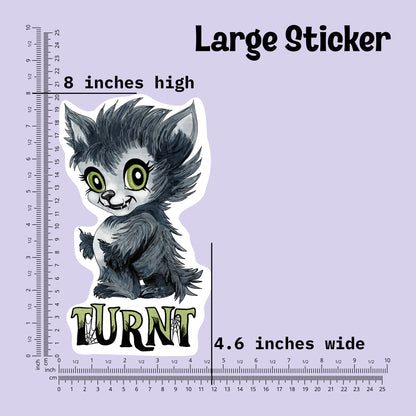 Turnt Little Werewolf Kiss-Cut Vinyl Sticker