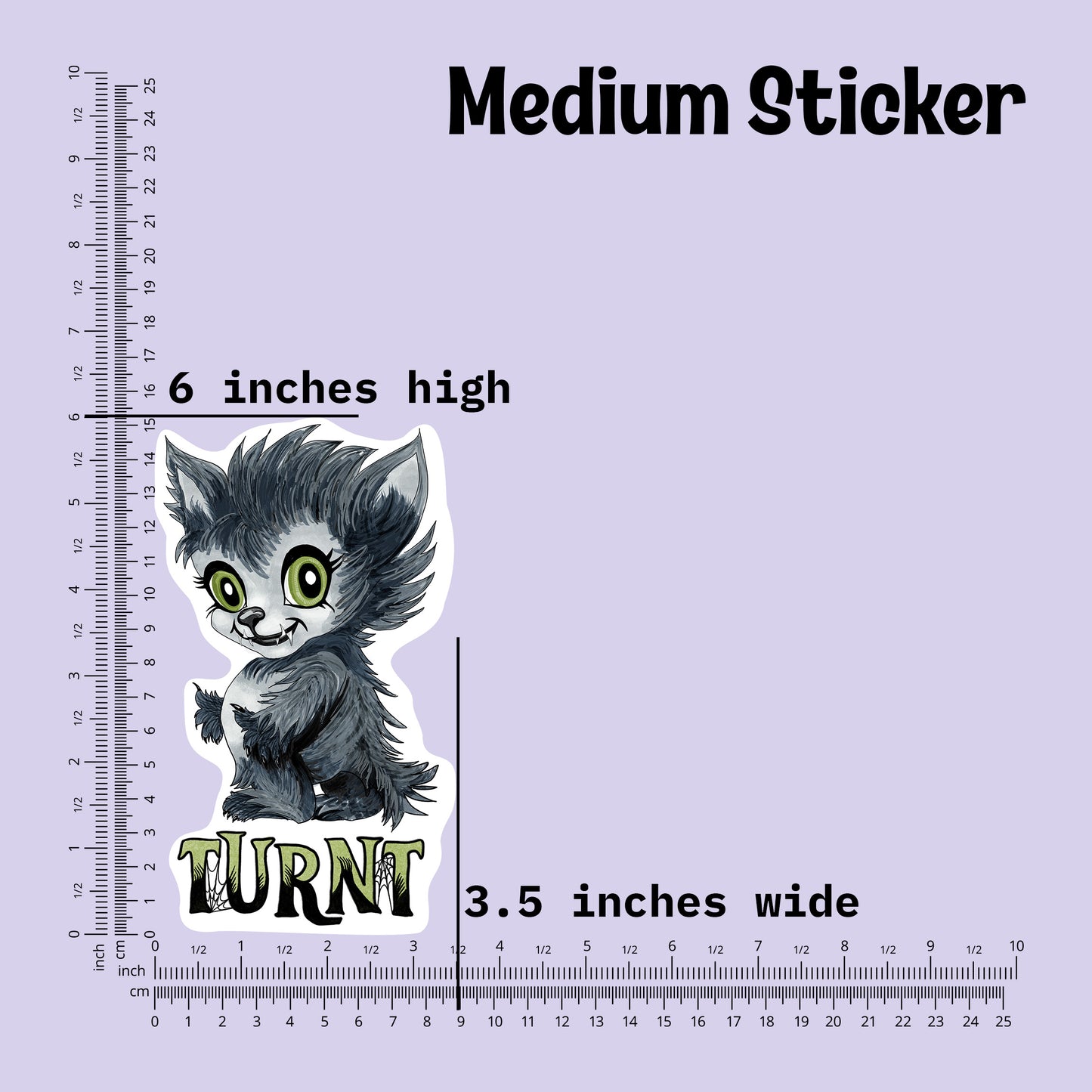 Turnt Little Werewolf Kiss-Cut Vinyl Sticker