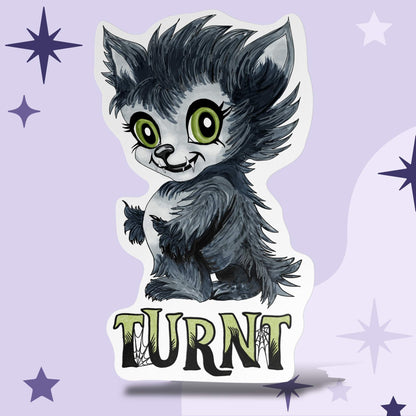 Turnt Little Werewolf Kiss-Cut Vinyl Sticker