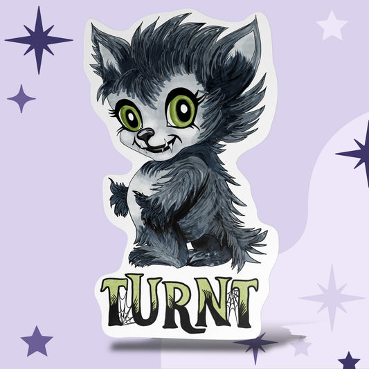 Turnt Little Werewolf Kiss-Cut Vinyl Sticker